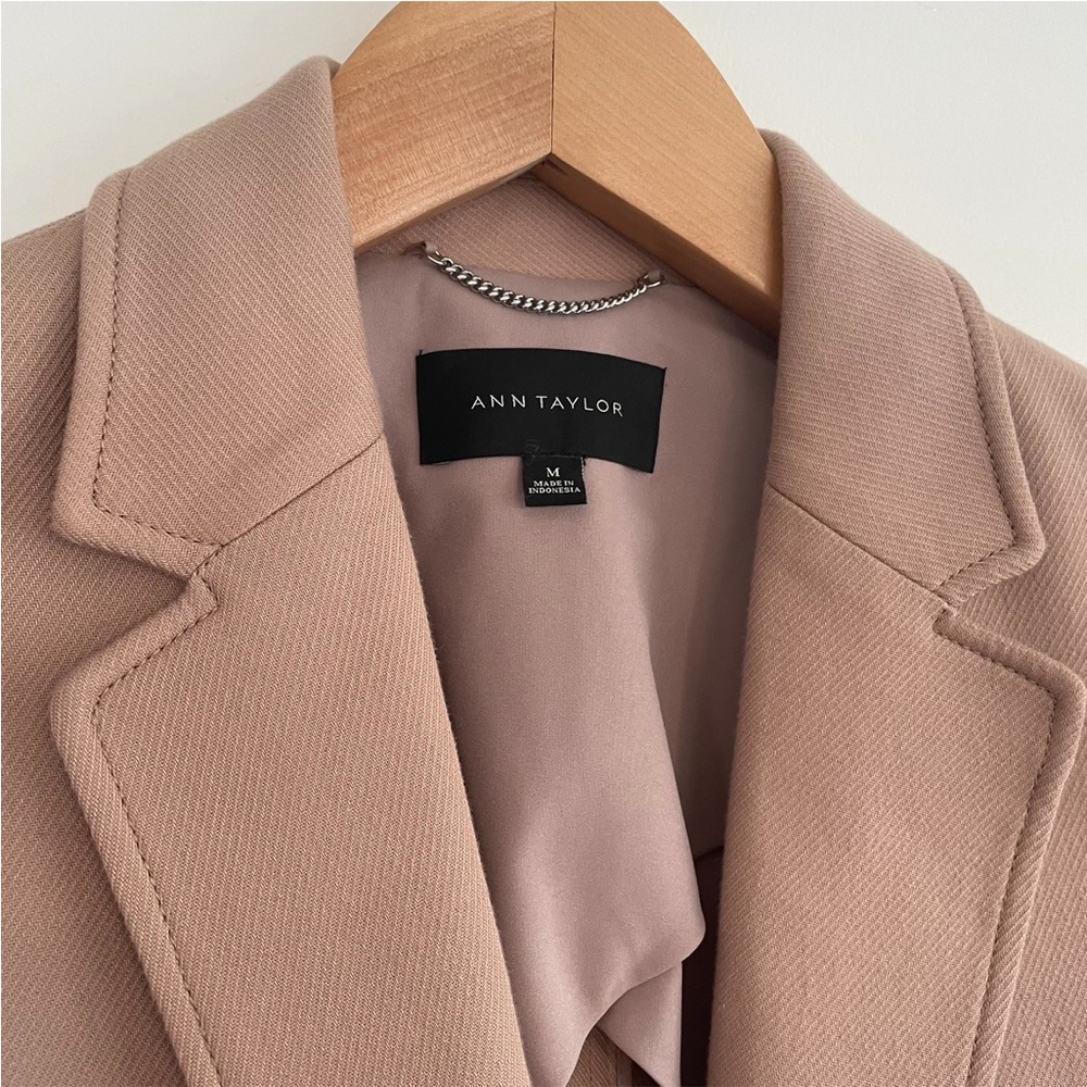 Ann Taylor Blush Nude Belted Coat Jacket